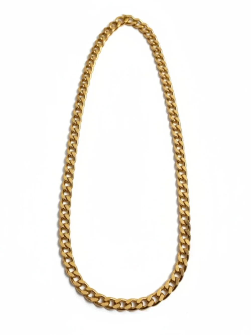 Gold Tone Cuban Link Chain Necklace 24